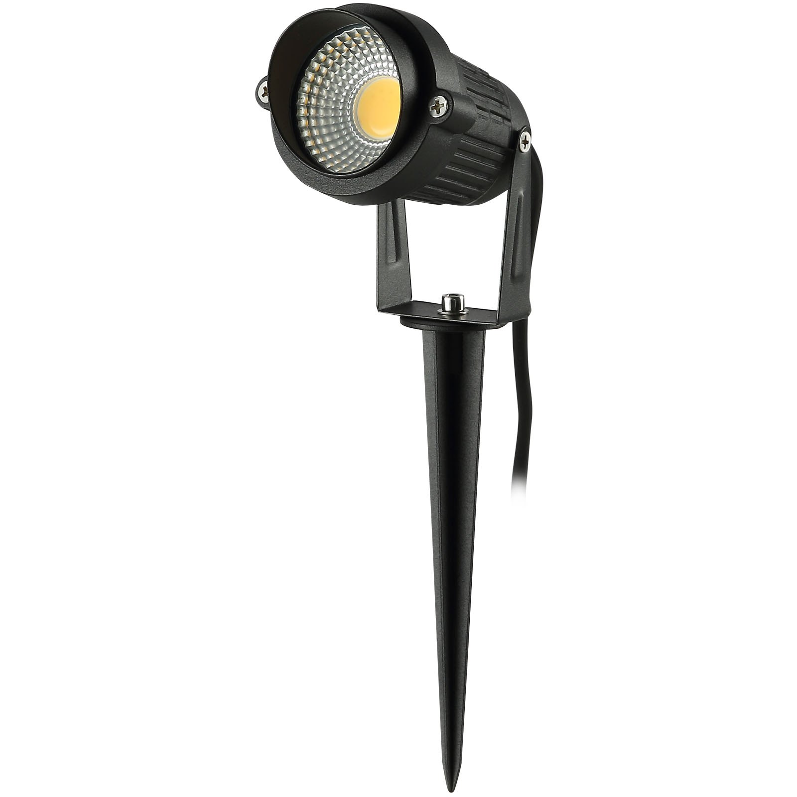 VEVOR Iluminación de paisaje, luces LED de bajo voltaje de 6 W, IP66 impermeables, focos de paisaje, patio, césped, jardín, camino, luces exteriores, 12 V, 24 V, 450 lm, blanco cálido, 3000 K (paquete de 12 con conectores)