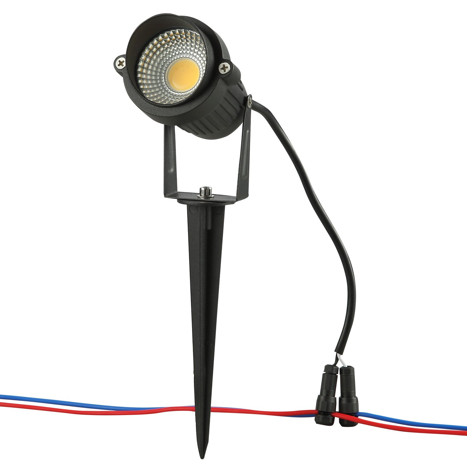 VEVOR Iluminación de paisaje, luces LED de bajo voltaje de 6 W, IP66 impermeables, focos de paisaje, patio, césped, jardín, camino, luces exteriores, 12 V, 24 V, 450 lm, blanco cálido, 3000 K (paquete de 12 con conectores)