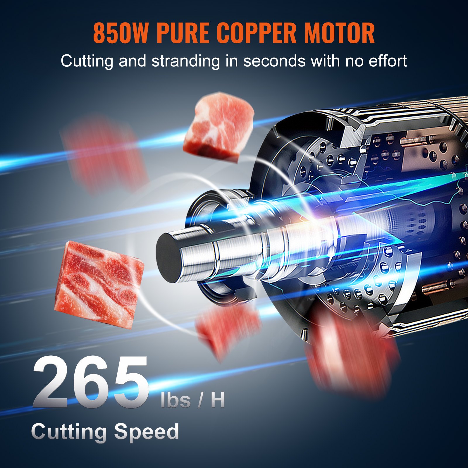 Sierra de cinta eléctrica comercial para carne VEVOR, 850 W, sierra vertical para huesos de acero inoxidable, Workbeach de 59,5 x 46,8 cm, grosor de corte de 4,1 a 23,1 cm, cortadora de carne congelada con 2 cuchillas para costillas de cerdo y res.
