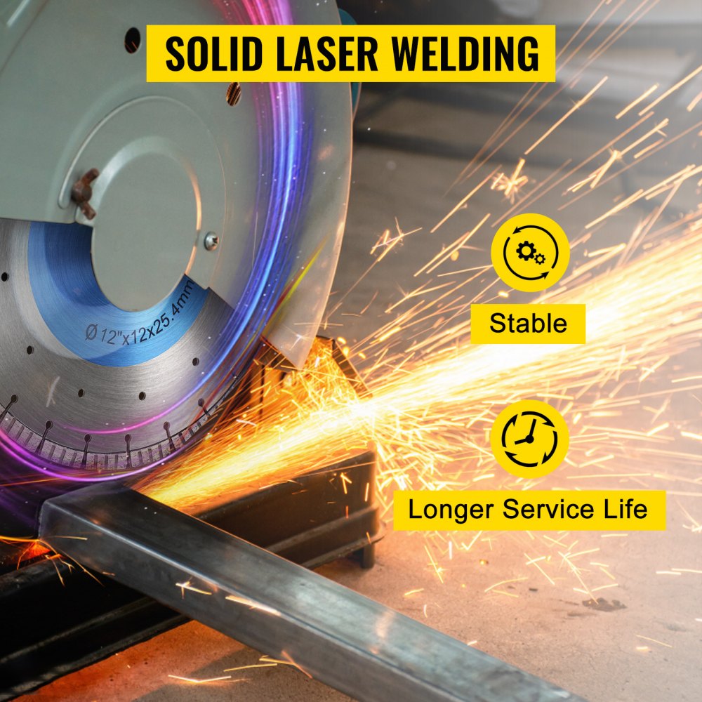 Hoja de sierra de diamante VEVOR de 12" para hormigón, disco de corte segmentado en seco o húmedo, hoja de sierra húmeda para mampostería, sierra eléctrica de uso general, hoja de segmento de 12 mm, hojas de diamante para hormigón, ladrillo, bloque y mampostería.