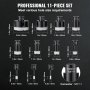 Juego de brocas de diamante VEVOR, 11 unidades, 6/8/10/20/25/28/32/35/45/50/65 mm, con conector de 5/8"-11 y estuche, para superficies secas y húmedas, brocas de diamante para baldosas de cerámica.