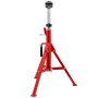 Soporte de gato para tubos VEVOR rojo con altura ajustable y base de trípode.