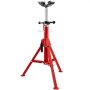 Soporte de gato para tubos VEVOR rojo con altura ajustable y base de trípode resistente.