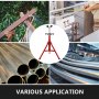 VEVOR Pipe Jack Stand con 2 bolas de transferencia V-Head 6 mm de espesor y patas plegables 1300LB Soporte de tubería de soldadura Altura ajustable 28-52IN 1107S-type Pipe Jacks para soldadura