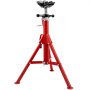 Soporte de gato para tubos VEVOR rojo con altura ajustable y base de trípode para soporte.