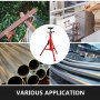 VEVOR Pipe Jack Stand con 4 bolas de transferencia V-Head 6 mm de espesor y patas plegables 1500LB Soporte de tubería de soldadura Altura ajustable 28-52IN 1107S-type Pipe Jacks para soldadura