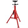 Soporte de gato para tubos VEVOR rojo con altura ajustable y base de trípode para mayor estabilidad.