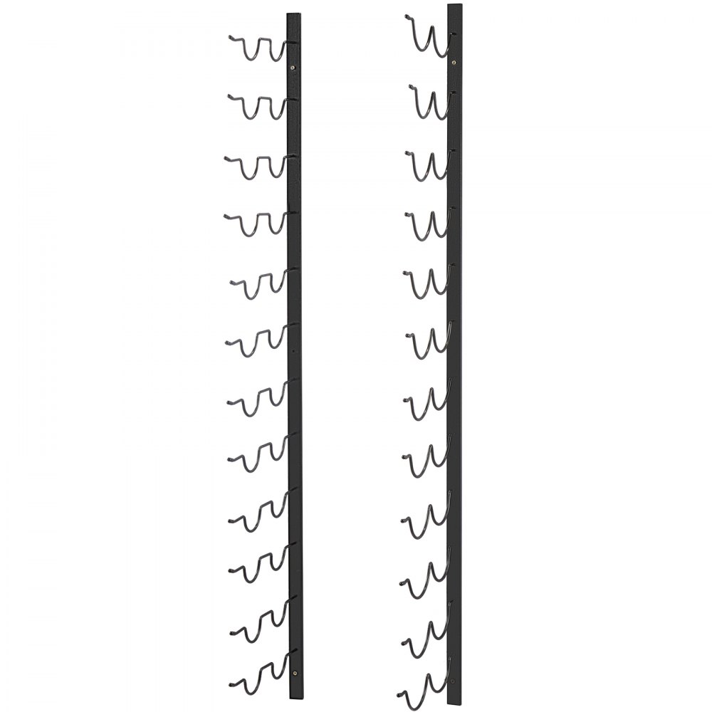 VEVOR Botellero de pared para vino, toallero de 30 x 2 botellas, botellero vertical de acero negro, moderno y decorativo, diseño vanguardista, 122 x 28 x 2,5 cm