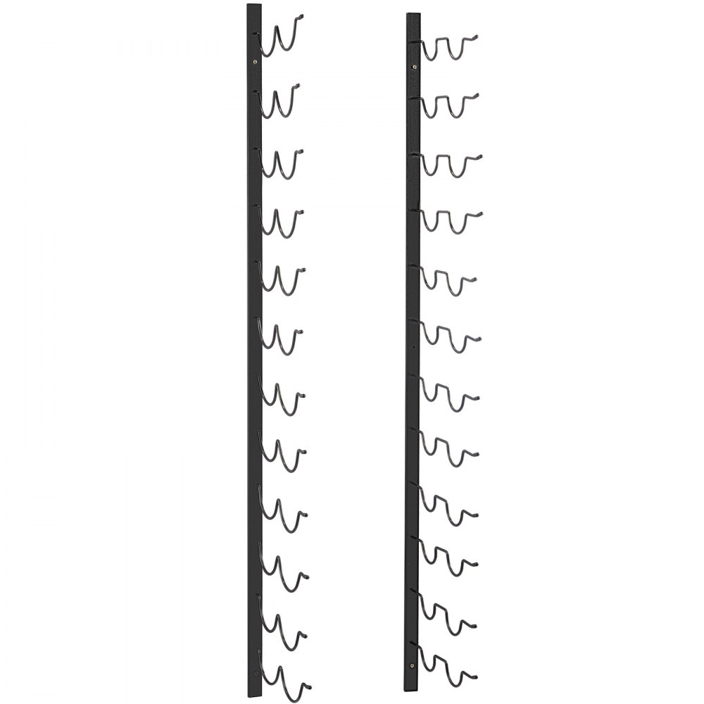 VEVOR Botellero de pared para vino, toallero de 30 x 2 botellas, botellero vertical de acero negro, moderno y decorativo, diseño vanguardista, 122 x 28 x 2,5 cm
