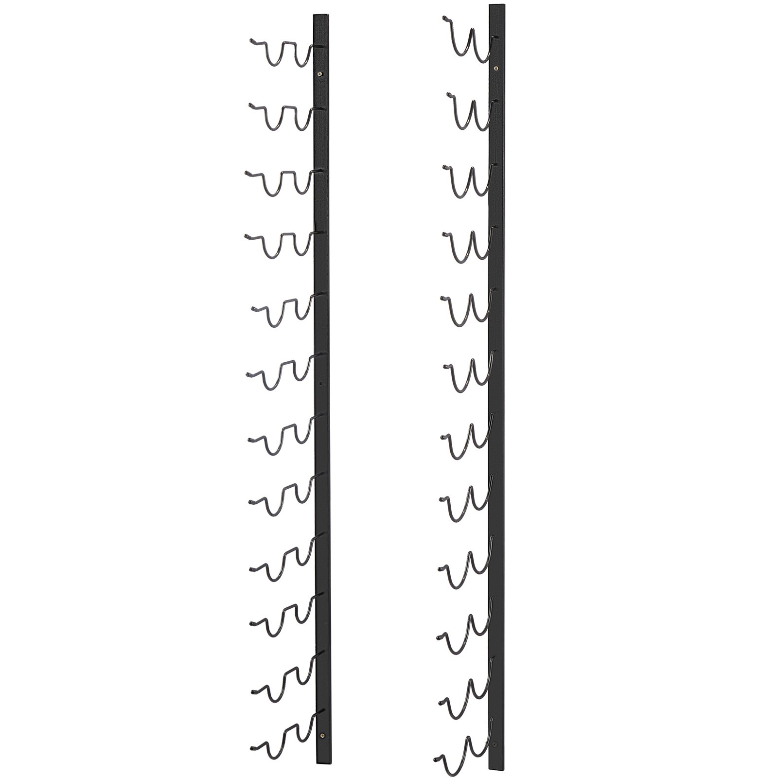 VEVOR Botellero de pared para vino, toallero de 30 x 2 botellas, botellero vertical de acero negro, moderno y decorativo, diseño vanguardista, 122 x 28 x 2,5 cm