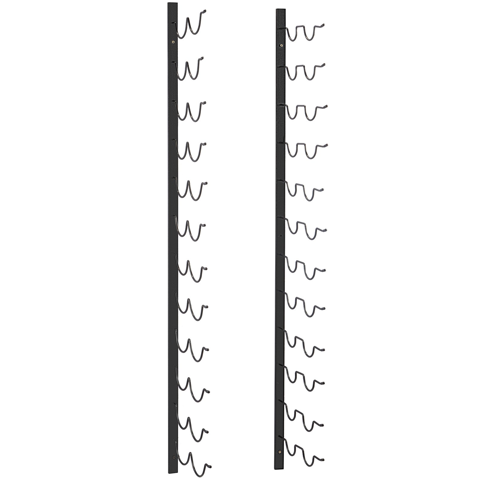 VEVOR Botellero de pared para vino, toallero de 30 x 2 botellas, botellero vertical de acero negro, moderno y decorativo, diseño vanguardista, 122 x 28 x 2,5 cm