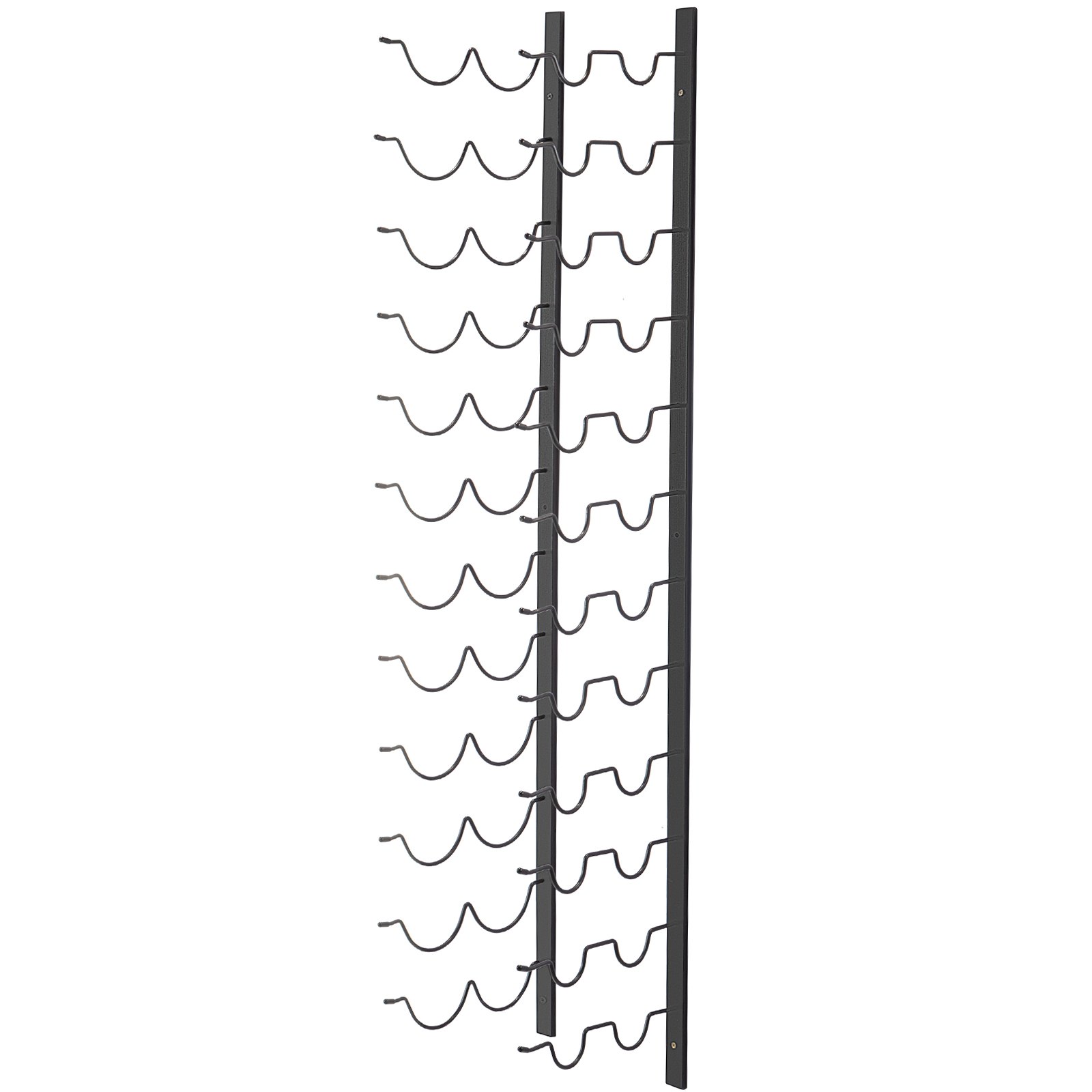 VEVOR Botellero de pared para vino, toallero de 30 x 2 botellas, botellero vertical de acero negro, moderno y decorativo, diseño vanguardista, 122 x 28 x 2,5 cm