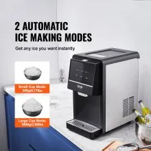 Máquina de hielo VEVOR para encimera, 62 libras en 24 horas, máquina de hielo portátil de autolimpieza automática con tubo de llenado de agua, filtro de agua y tubo de drenaje, máquina de hielo de relleno automático de agua para el hogar, cocina, oficina, fiesta