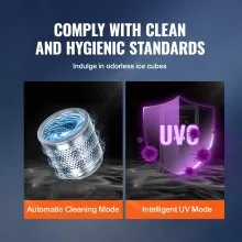 Máquina de hielo VEVOR para encimera, 62 libras en 24 horas, máquina de hielo portátil de autolimpieza automática con tubo de llenado de agua, filtro de agua y tubo de drenaje, máquina de hielo de relleno automático de agua para el hogar, cocina, oficina, fiesta