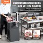 Sierra de cinta eléctrica comercial para carne VEVOR, sierra vertical para huesos de acero inoxidable de 550 W, banco de trabajo de 48 x 38 cm, grosor de corte de 18 cm, cortadora de carne congelada con cuchilla para costillas de cerdo y res.