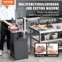 Sierra de cinta eléctrica comercial para carne VEVOR, sierra vertical para huesos de acero inoxidable de 850 W, banco de trabajo de 48 x 38 cm, grosor de corte de 18 cm, cortadora de carne congelada con cuchilla para costillas de cerdo y res.