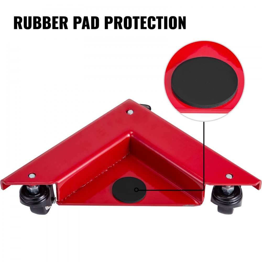 Furniture Dolly Corner Moving Dolly 1380Lbs Gabinete de escritorio Carro móvil 4-Pack Rojo