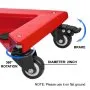 Furniture Dolly Corner Moving Dolly 1380Lbs Gabinete de escritorio Carro móvil 4-Pack Rojo