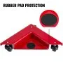 Furniture Dolly Corner Moving Dolly 1380Lbs Gabinete de escritorio Carro móvil 4-Pack Rojo