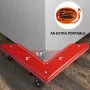 Furniture Dolly Corner Moving Dolly 1380Lbs Gabinete de escritorio Carro móvil 4-Pack Rojo