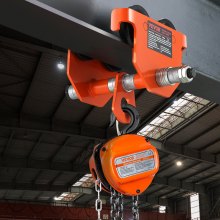 VEVOR Carro manual, capacidad de carga de 1100 lbs/0,5 toneladas, carro de viga de empuje con ruedas dobles, ajustable para ancho de brida de viga en I de 2,5" a 8", polipasto de garaje de acero de aleación resistente para viga en I curva recta