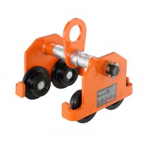 VEVOR Carro manual, capacidad de carga de 4400 lbs/2 toneladas, carro de viga de empuje con ruedas dobles, ajustable para ancho de brida de viga en I de 2.5" a 8", polipasto de garaje de acero de aleación resistente para viga en I curva recta
