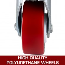 VEVOR, paquete de 4 ruedas giratorias de poliuretano con núcleo de hierro de 5 pulgadas con freno de doble bloqueo, patas ajustables, capacidad de 1100 libras por rueda