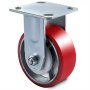 Rueda giratoria VEVOR roja y gris con placa de montaje.