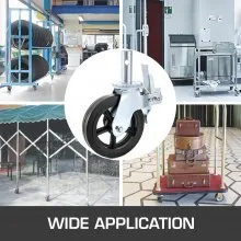 VEVOR - Juego de 4 ruedas giratorias para andamios de 8 x 2 pulgadas con ruedas giratorias de goma de doble bloqueo, ruedas resistentes de 360 grados, capacidad de 1100 libras por rueda