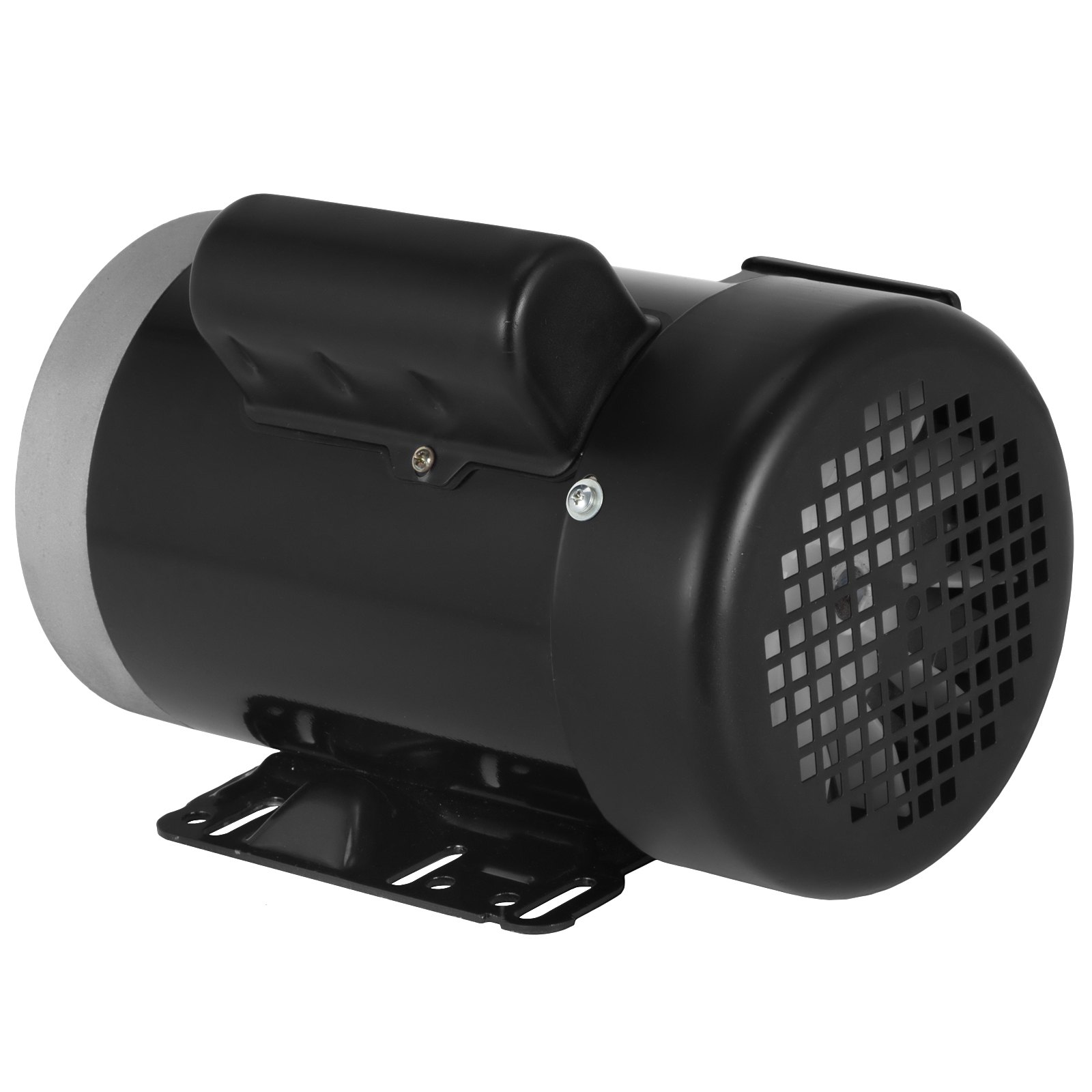 Motor eléctrico VEVOR negro con rejilla de ventilación y base de metal.