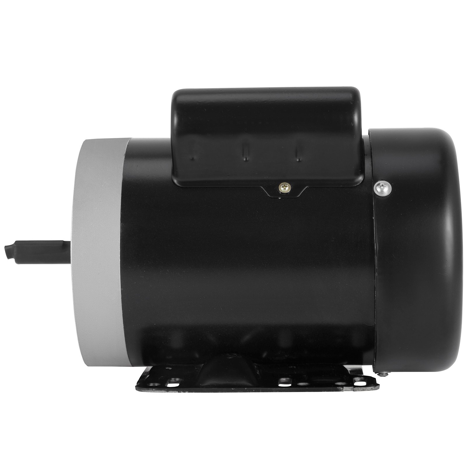 Motor eléctrico VEVOR negro con eje y placa base grises