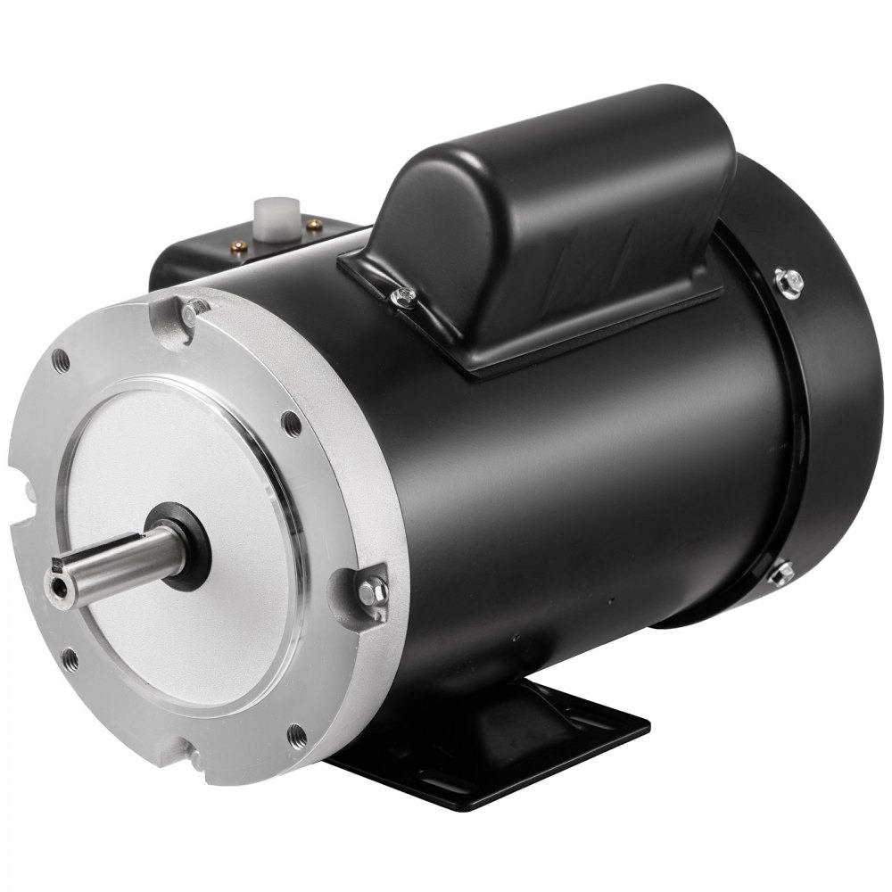 Motor eléctrico VEVOR negro con diseño cilíndrico y carcasa metálica.