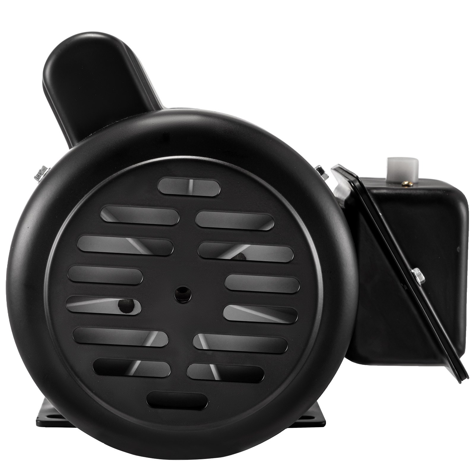 Motor eléctrico VEVOR negro con ranuras de ventilación y caja de control adjunta.