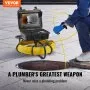 Cámara de alcantarillado VEVOR, 70 m (230 pies), pantalla de 9 pulgadas, cámara de inspección de tuberías con función DVR, impermeable IP68, 12 LED ajustables y tarjeta SD de 16 GB, para alcantarillado, hogar y conductos de drenaje.