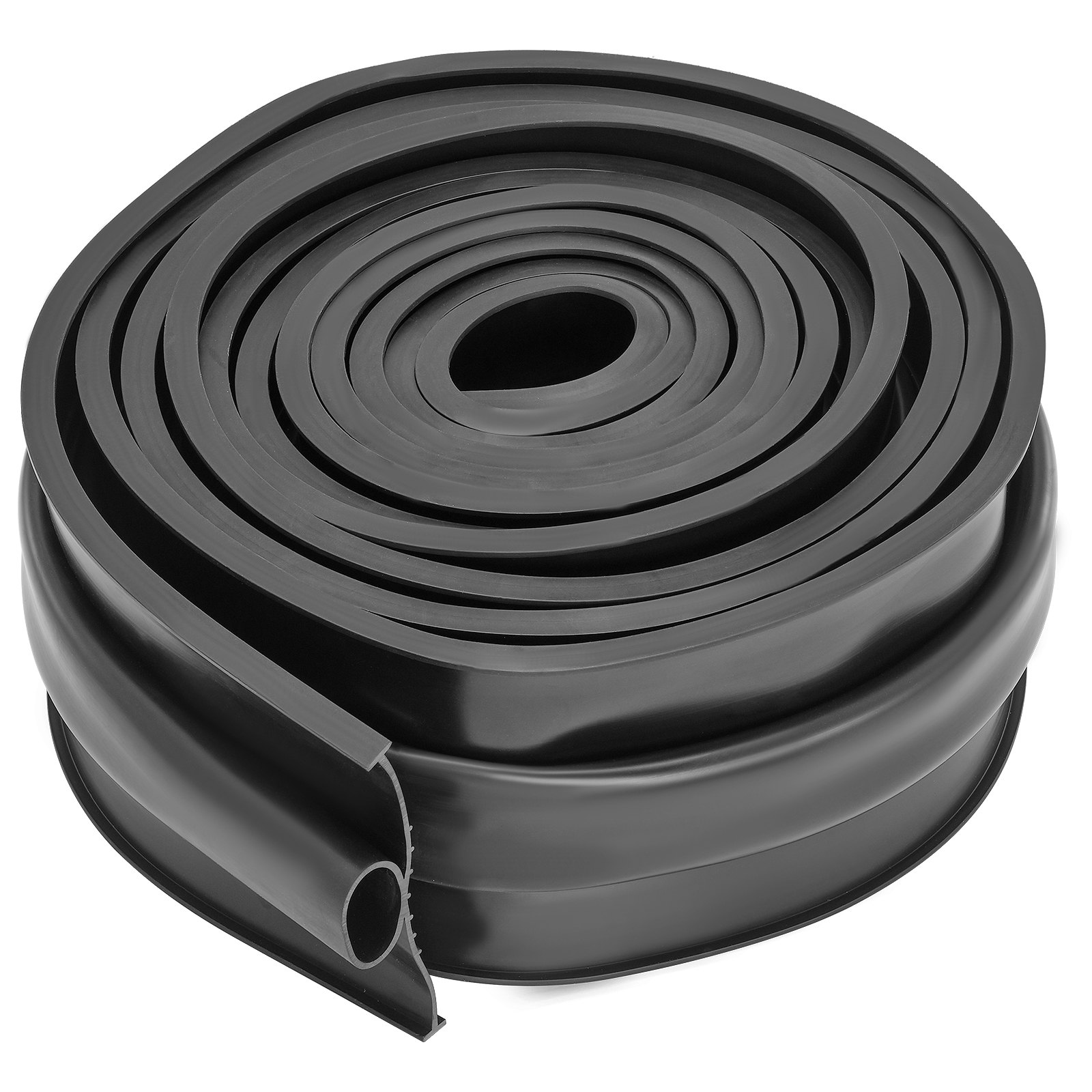 VEVOR Juntas para puerta de garaje de goma inferior, forma de U + junta tórica combinada para puerta de garaje, burlete con kit de retenedor de riel de aluminio preperforado, extremos en T de 5/16 pulgadas y ancho de 3 3/4 pulgadas (16 pies, negro)