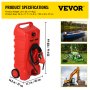 VEVOR Fuel Caddy, 25 galones, tanque de almacenamiento de gas sobre ruedas, con bomba de sifón y manguera de 9.8 pies de largo, contenedor de combustible diésel de gasolina para automóviles, cortadoras de césped, vehículos todo terreno, barcos, más, rojo