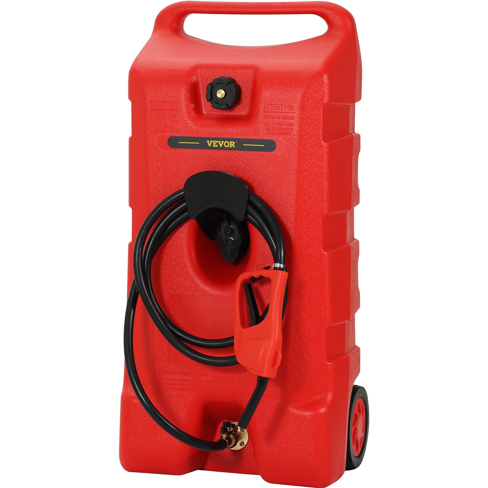 VEVOR Fuel Caddy, 25 galones, tanque de almacenamiento de gas sobre ruedas, con bomba de sifón y manguera de 9.8 pies de largo, contenedor de combustible diésel de gasolina para automóviles, cortadoras de césped, vehículos todo terreno, barcos, más, rojo