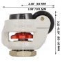 Ruedas niveladoras VEVOR con dimensiones: 2,48&quot;/63 mm de ancho, 3,98&quot;/101 mm de profundidad, 3,23&quot;/82+10 mm de altura.