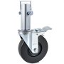 Ruedas giratorias para andamios VEVOR con freno, rueda de goma negra y estructura de metal.