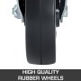 VEVOR - Juego de 4 ruedas giratorias de goma para andamios de 5 pulgadas con ruedas resistentes de doble bloqueo, vástago cuadrado de 1,25 pulgadas, capacidad de 440 libras por rueda