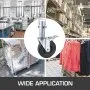 VEVOR - Paquete de 4 ruedas giratorias de goma para andamios de 5 pulgadas con doble bloqueo, ruedas resistentes, vástago cuadrado de 1,26 pulgadas, capacidad de 440 libras por rueda