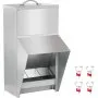 Comedero galvanizado para aves de corral VEVOR con capacidad para 11,3 kg. Sin desperdicios. 32 x 21 x 48 cm. Comedero colgante para pollos con tapa. Dispensador de comida para exterior resistente a la intemperie para patos.