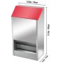 Comedero para aves de corral galvanizado VEVOR con tapa roja, 13,8 x 17,7 x 8,3 pulgadas.