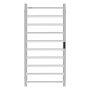 VEVOR - Toallero calefactable de pared para baño, 10 barras, resistente al agua IPX5, con temporizador y pantalla LED, temperatura ajustable en 5 niveles, color plateado