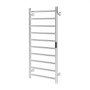 VEVOR - Toallero calefactable de pared para baño, 10 barras, resistente al agua IPX5, con temporizador y pantalla LED, temperatura ajustable en 5 niveles, color plateado