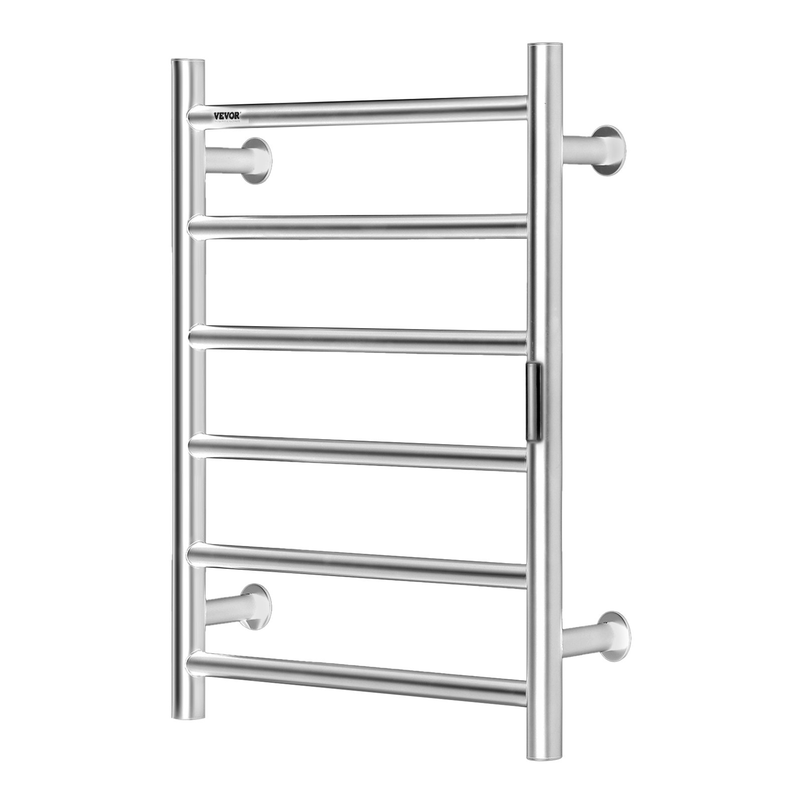 Toallero calefactable de pared de 6 barras VEVOR para baño, color plateado
