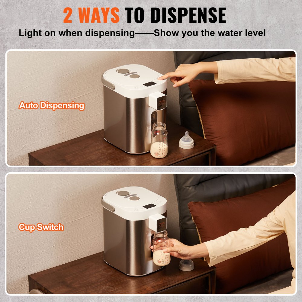 Dispensador de agua caliente VEVOR, hervidor y calentador de agua ajustable con 11 temperaturas, calentador de agua de encimera de acero inoxidable 304, con pantalla LCD y bloqueo para niños, para té, café y fórmula para bebés, 3 l/102 oz