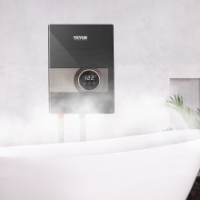 VEVOR Calentador de agua instantáneo, caldera de agua eléctrica sin tanque de 13,8 kw, pantalla digital de temperatura y fácil instalación y suministro de agua las 24 horas, para cocina, baño, ducha, centro comercial, salón, champú, certificación ETL