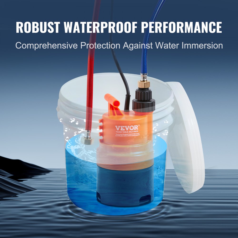 Kit de limpieza para calentador de agua sin tanque VEVOR, incluye bomba eficiente, balde de 3.7 galones, 2 mangueras, llave y adaptador para una instalación rápida, kit de descalcificación para limpieza de calentador de agua fácil de iniciar y anticorrosión.