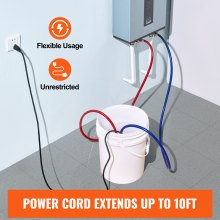 Kit de lavado de calentador de agua sin tanque VEVOR, incluye bomba eficiente, balde de 5 galones, 2 mangueras, polvo descalcificador, llave y adaptador para una instalación rápida, fácil de comenzar, kit de lavado de calentador de agua